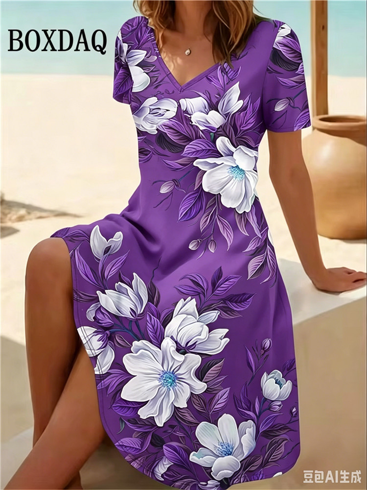 Женское платье больших размеро – обзор и цена Romper Floral Print