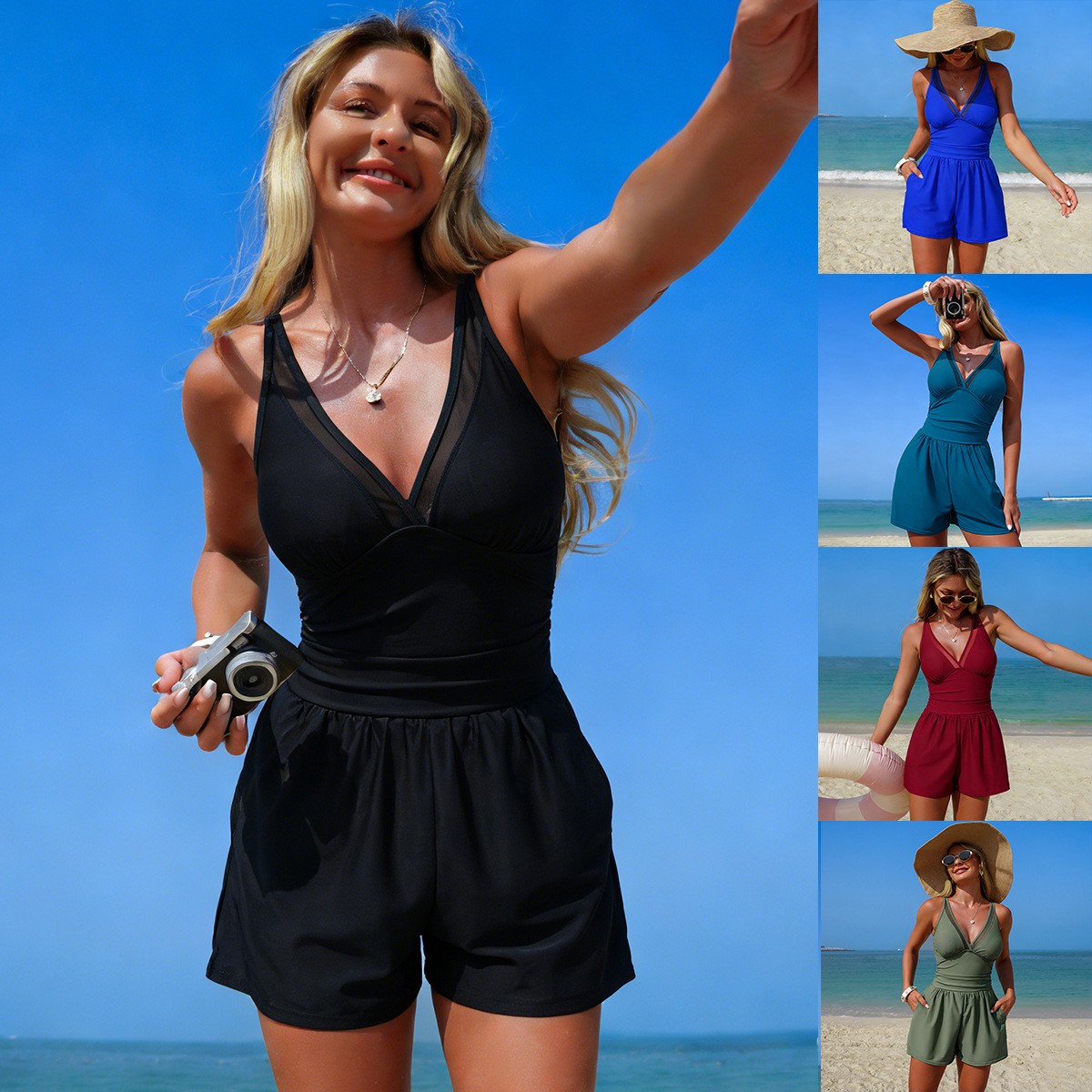 Черный однотонный купальник бе – обзор и цена Swimsuit Bikini Ruched