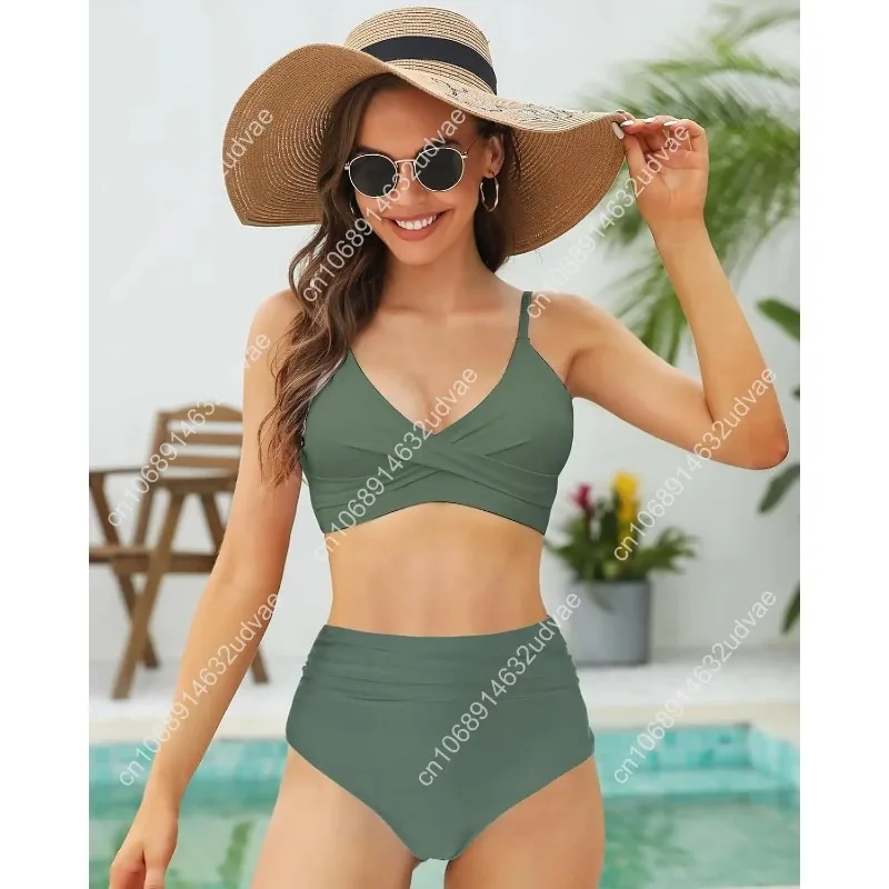 Женский комплект бикини с высо – обзор и цена Swimsuit Bikini Ruched