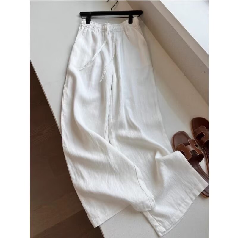 Корейский комплект из белой хл – обзор и цена Linen Pant Wide