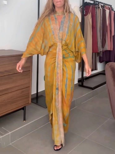 Летнее женское льняное платье  – обзор и цена Linen Dress Wrap