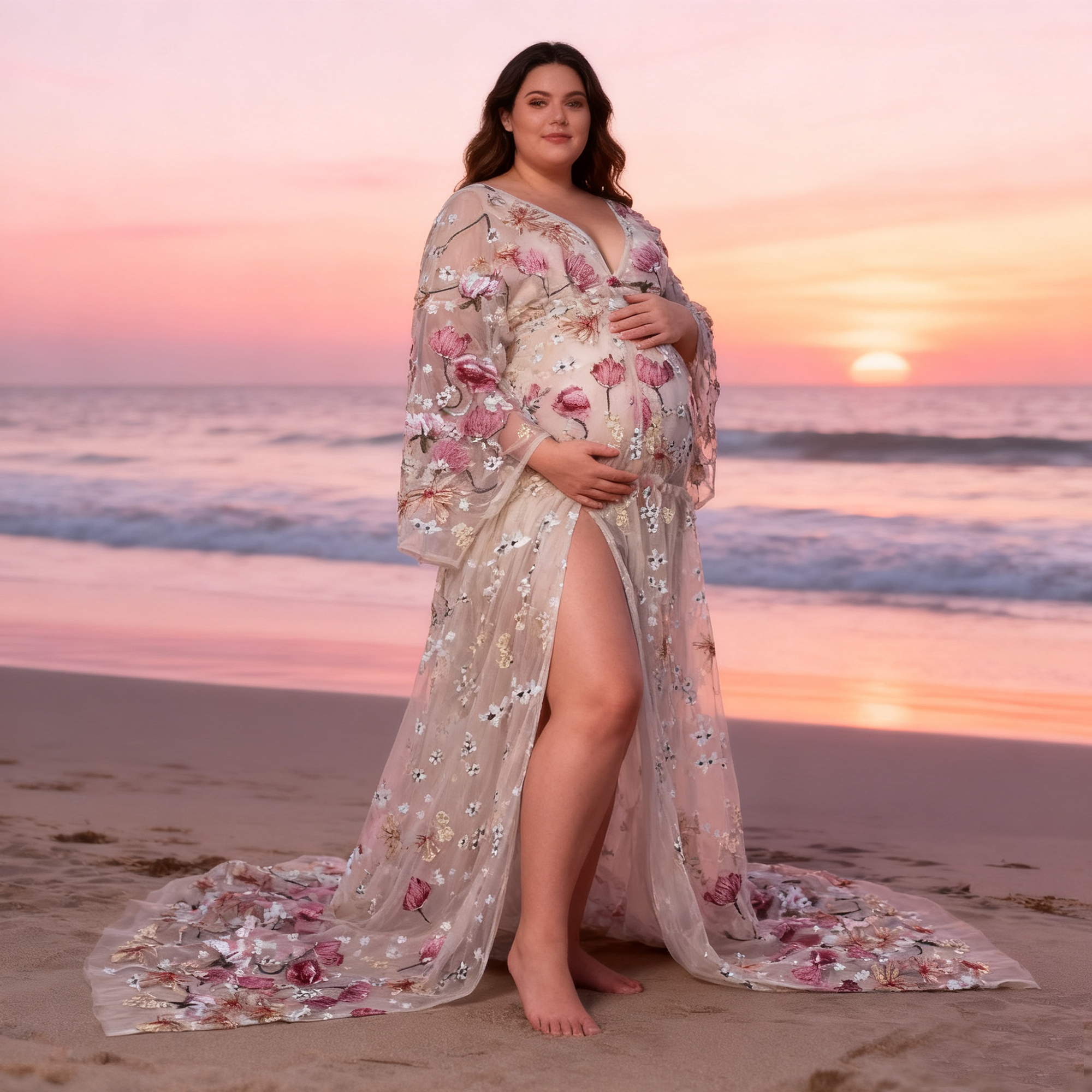 Платье-кимоно Don&Judy с аппли – обзор и цена Kimono Sheer Floral