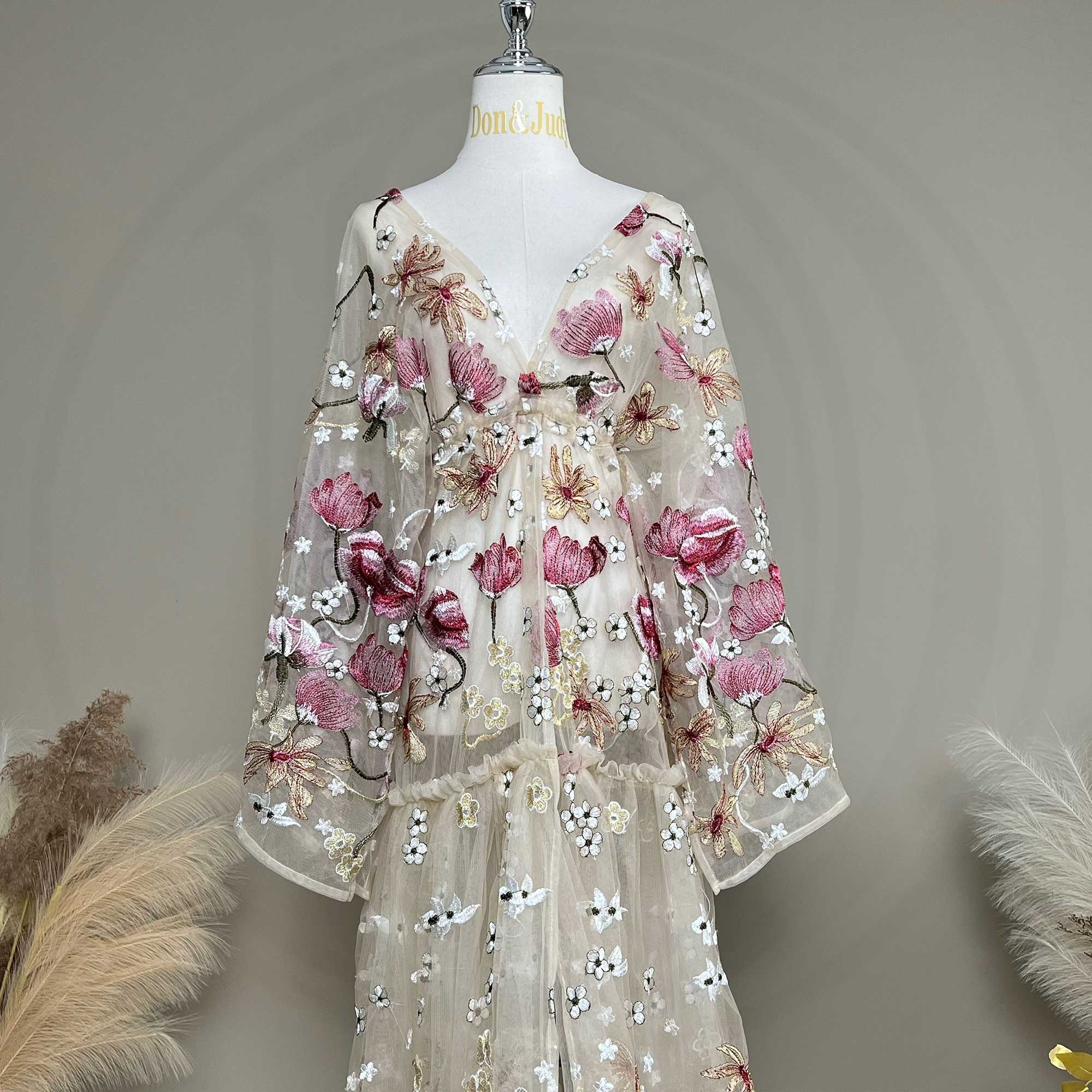 Платье-кимоно Don&Judy с аппли – обзор и цена Kimono Sheer Floral
