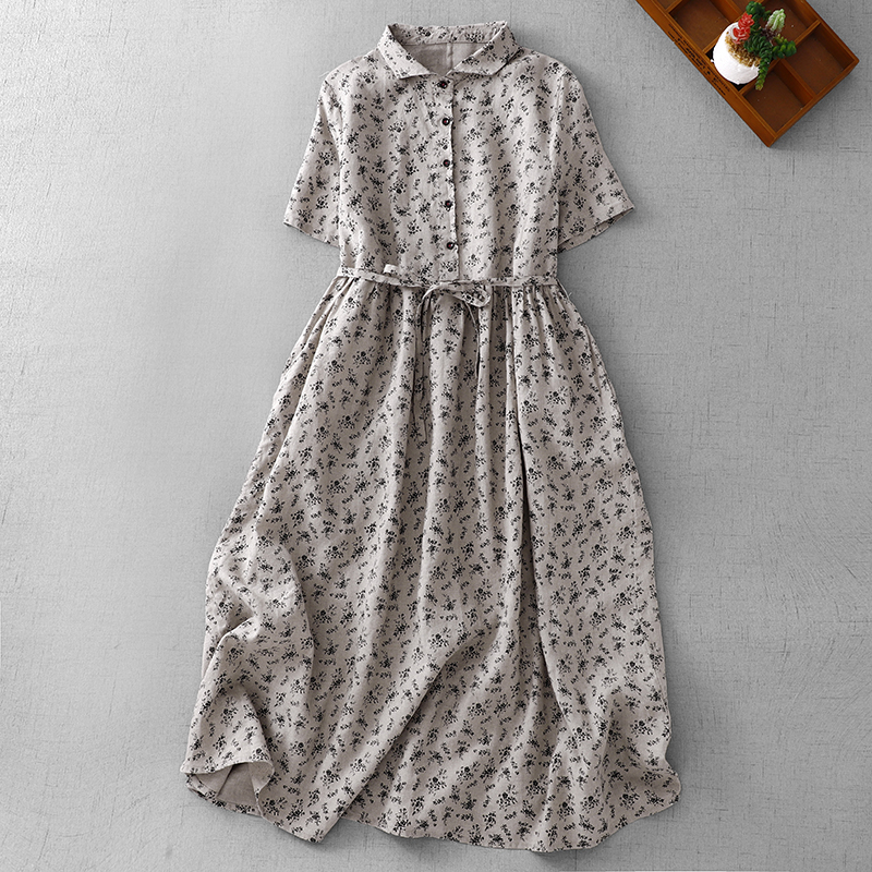 Летнее хлопково-льняное платье – обзор и цена Midi Skirt Floral