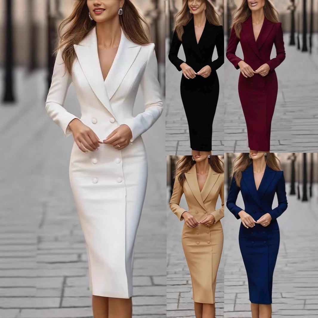 Однотонное приталенное двуборт – обзор и цена Linen Dress Wrap