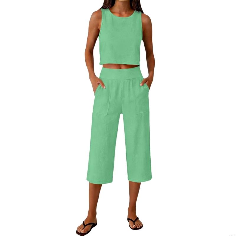 77HE Женский комплект из 2 пре – обзор и цена Linen Pant Wide