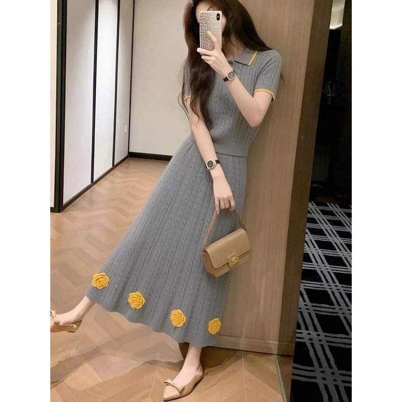 Женский вязаный комплект с цве – обзор и цена Midi Skirt Floral