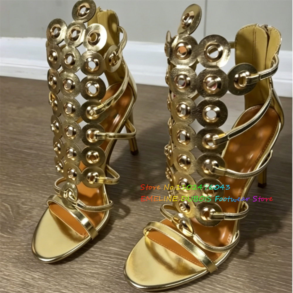 Золотые металлические босоножк – обзор и цена Sandal Strappy Heeled