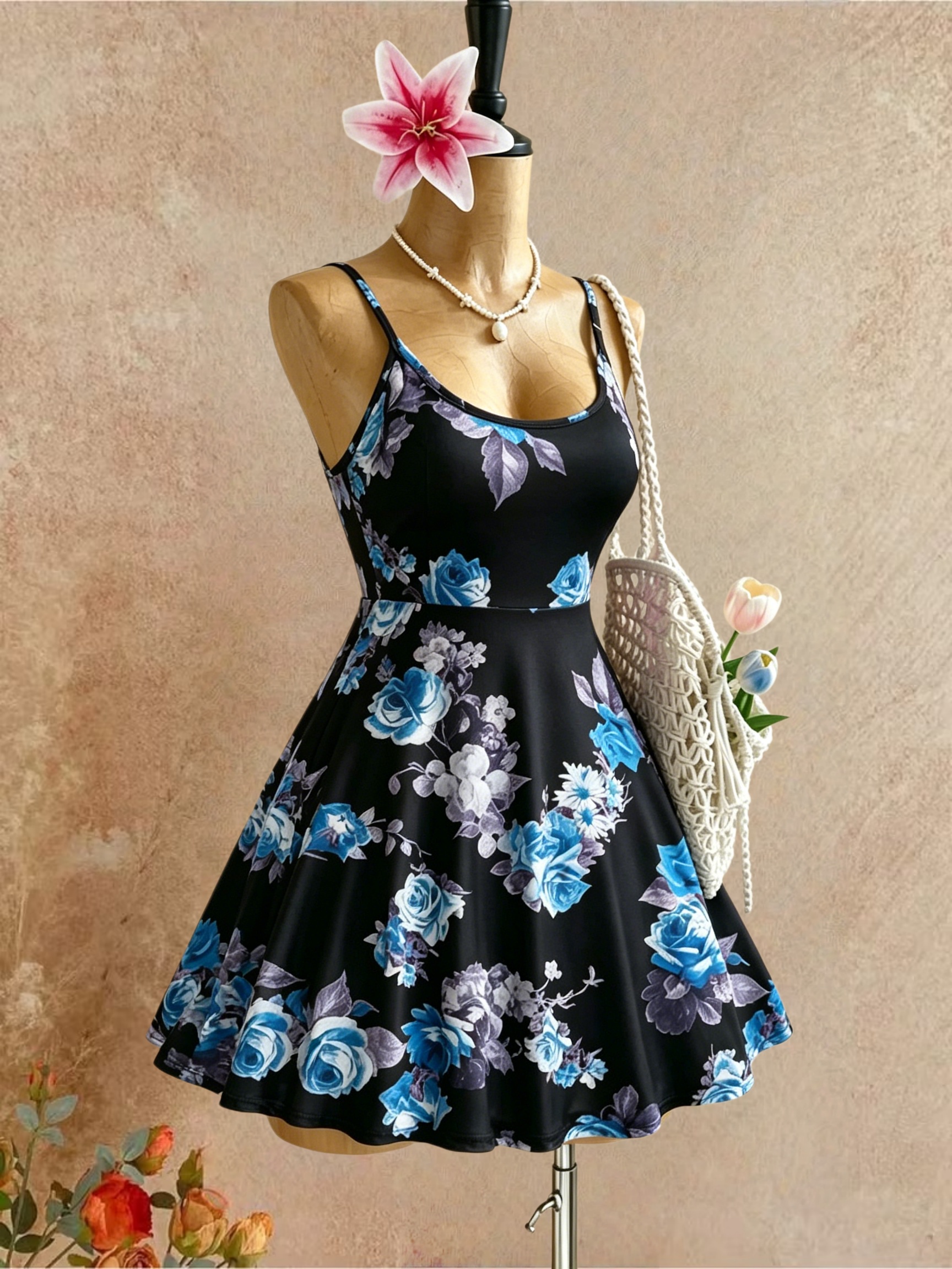 Женское мини-платье больших ра – обзор и цена Romper Floral Print