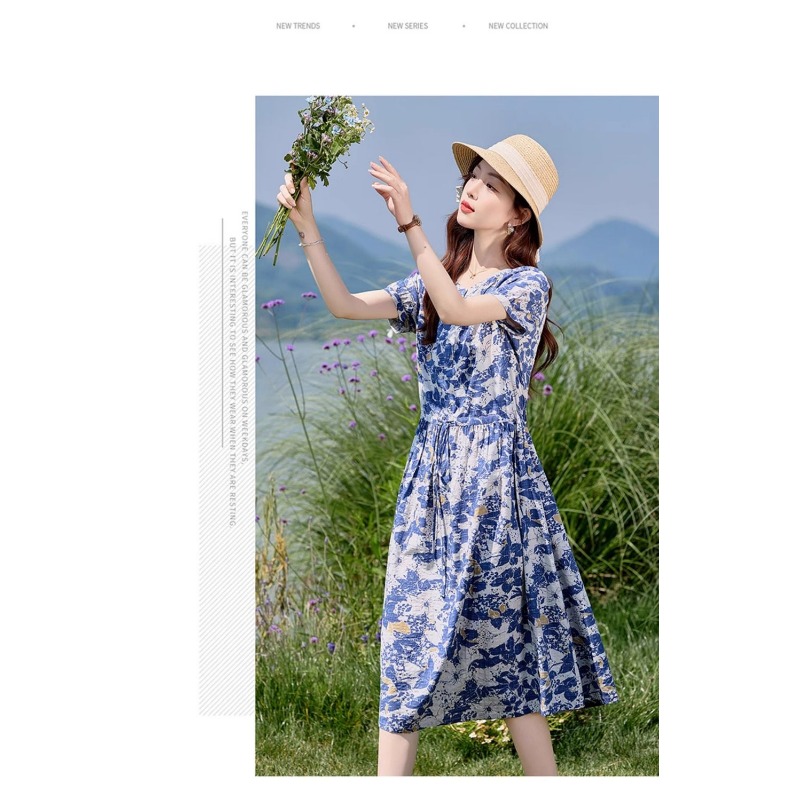 Женское летнее платье из льнян – обзор и цена Midi Skirt Floral