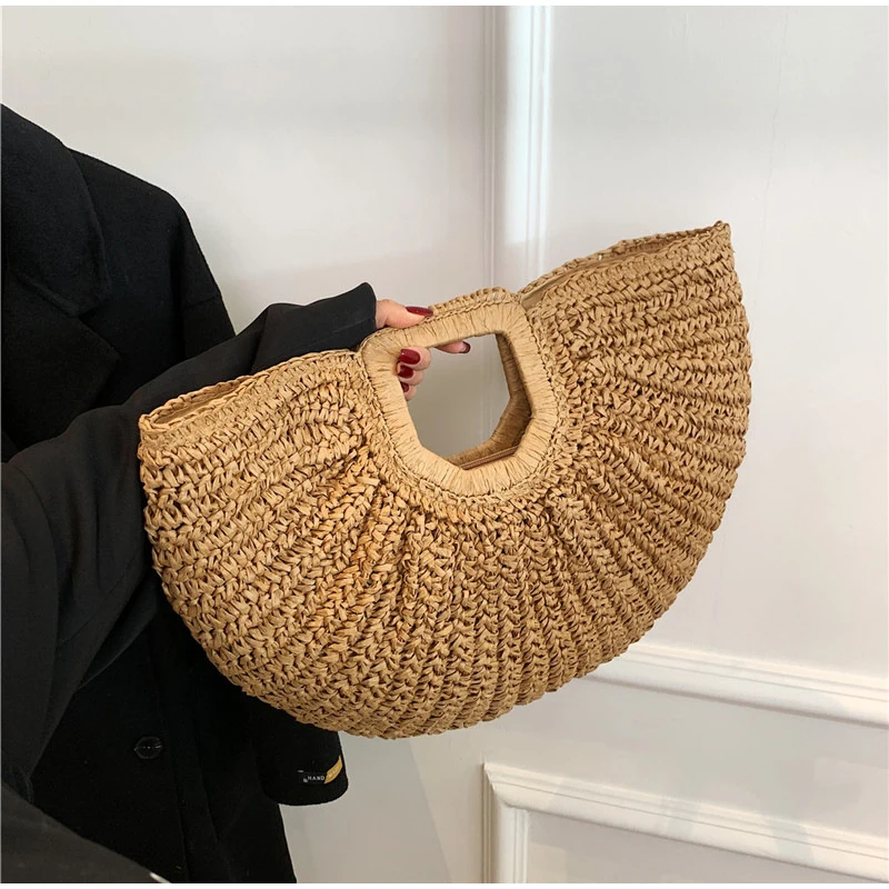 Брендовый тканый клатч, роскош – обзор и цена Crochet Bag Raffia