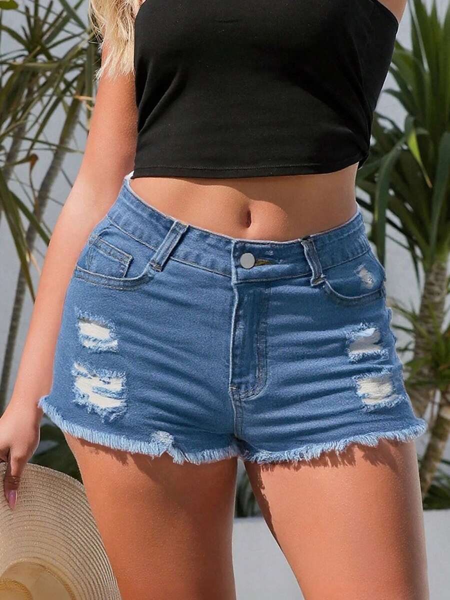 Женские джинсовые шорты с карм – обзор и цена Shorts Denim Frayed