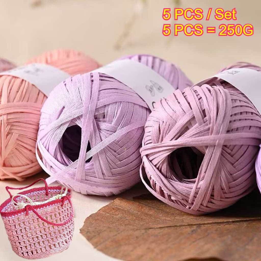 5 шт. по 250 г. Натуральная ра – обзор и цена Crochet Bag Raffia