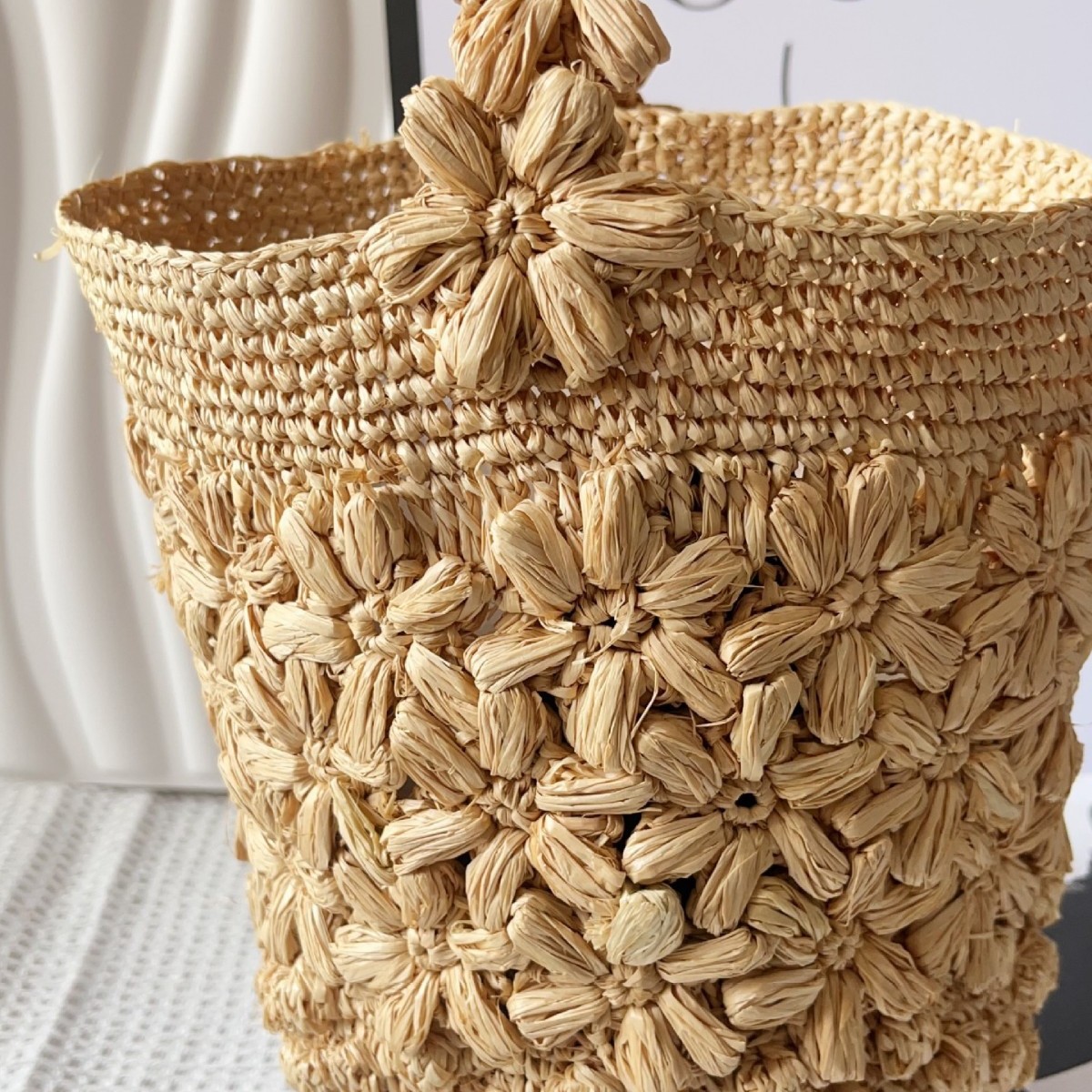 Женская летняя сумка-ведро из  – обзор и цена Crochet Bag Raffia