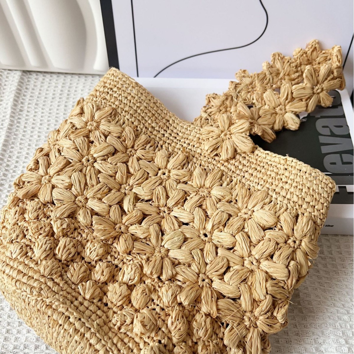 Женская летняя сумка-ведро из  – обзор и цена Crochet Bag Raffia