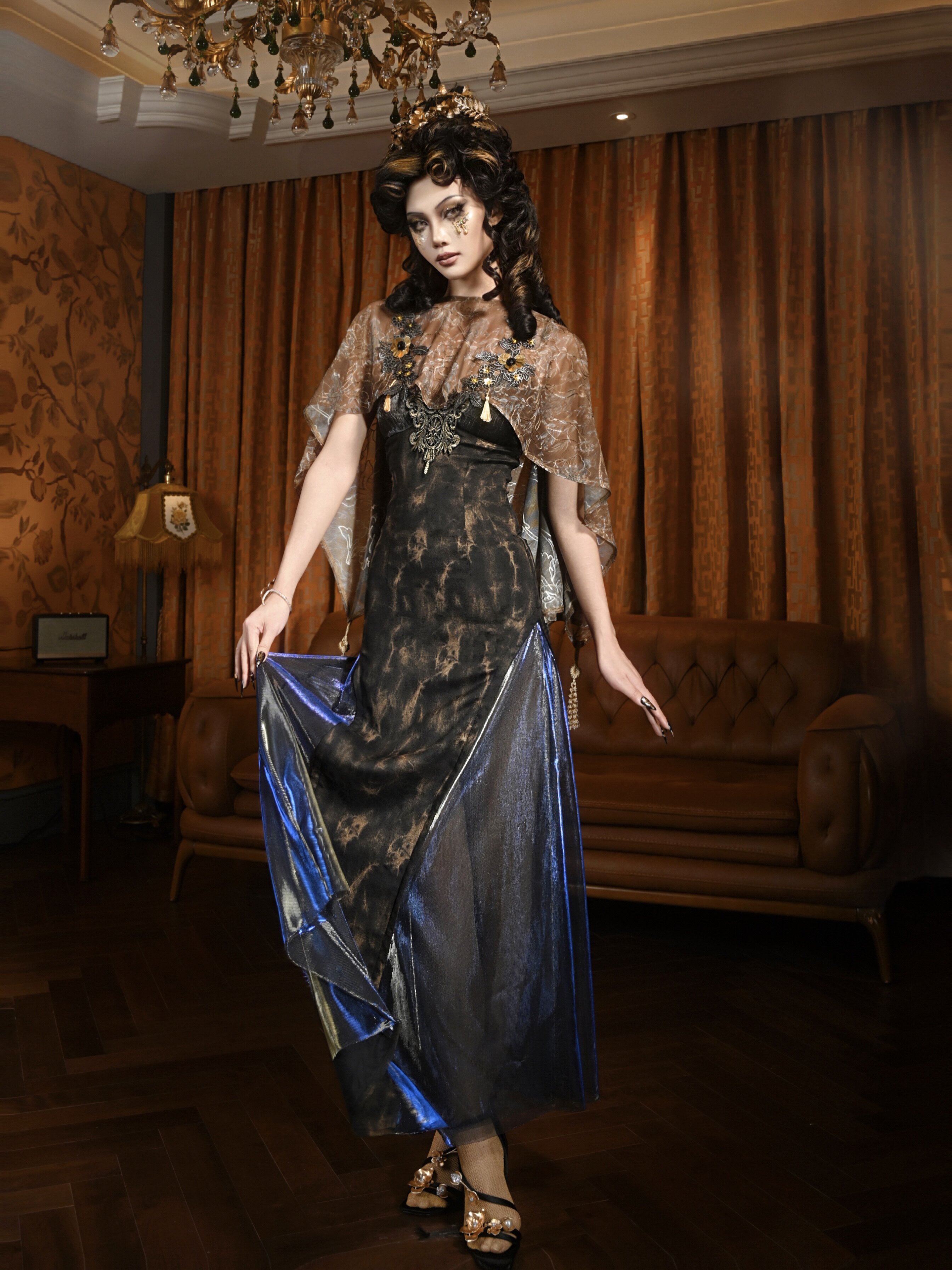 Коричневое кимоно-накидка с цв – обзор и цена Kimono Sheer Floral
