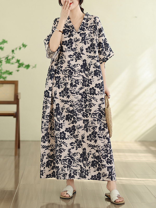 Летнее женское платье в цветоч – обзор и цена Linen Dress Wrap