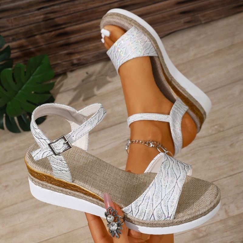 Новые женские белые сандалии н – обзор и цена Wedge Espadrille Women